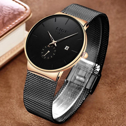 Ultra Thin Fashion Casual Ladies Watches Elegant Luxury Waterproof Business Quartz Watch for Women Gift Auto Calendar Clock