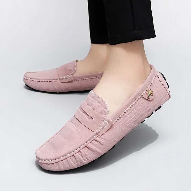 2025 Novos Sapatos Gorro Feitos à Mão Masculinos de Luxo Leve Estampa Crocodilo Tendência Mais Fácil de Combinar Slip-On Loafers Preguiçosos Sapatos da Moda para Dirigir Masculinos e Femininos
