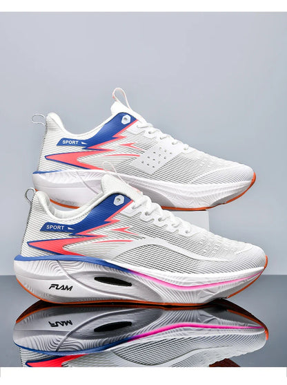 Men Sports Running Shoes Carbon Board Air Cushion Breathable Lightweight Women's Comfortable Athletic Nonskid Sneakers