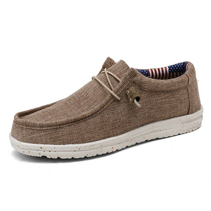 Men's Breathable Casual  Canvas Slip Shoes Comfort Slip-on Loafer Soft Penny Loafers for Men Lightweight Driving Boat Shoes