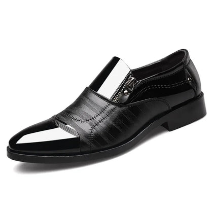Sapatos Formais Pretos Masculinos Italianos Mocassins Vestido de Casamento Sapatos Oxford de Couro Envernizado Masculino