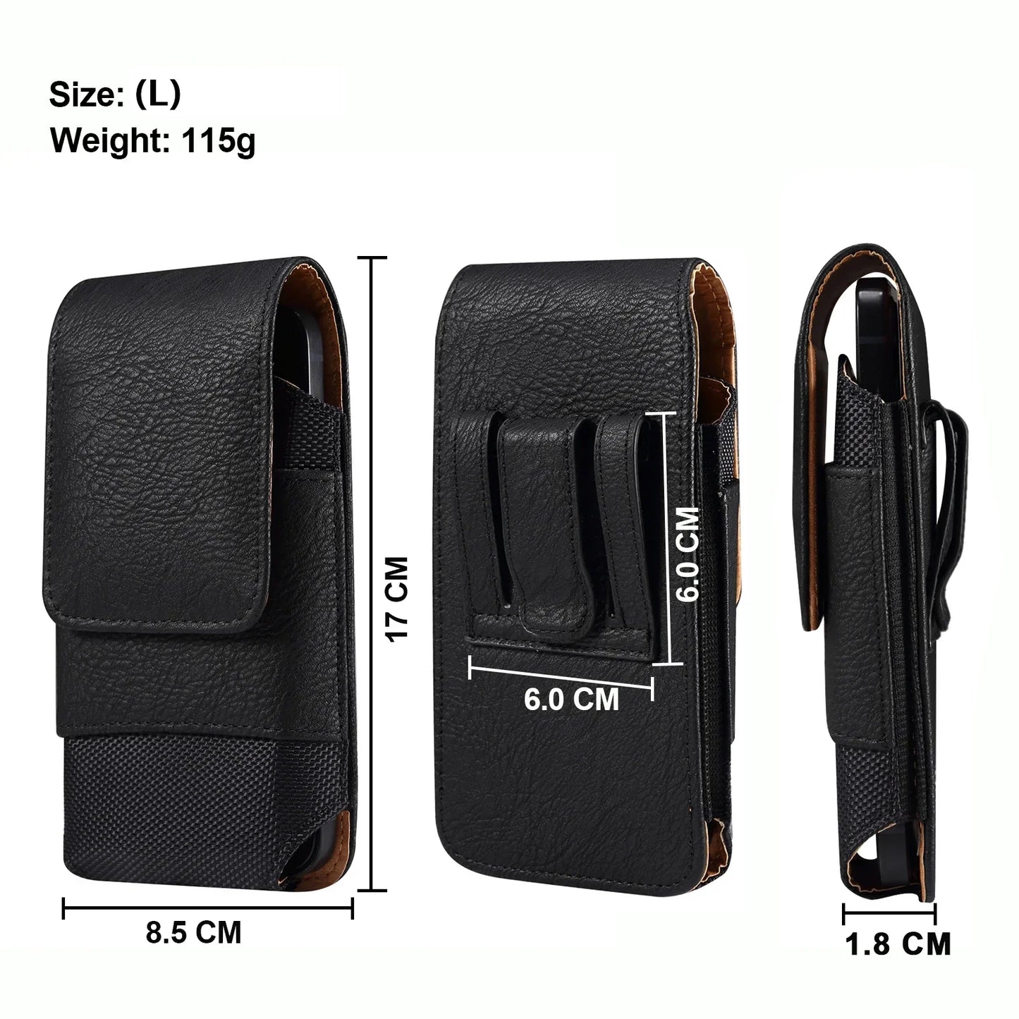 Universal Leather Men Waist Bag Mobile Phone Belt Clip Case For iPhone Samsung Galaxy Xiaomi Redmi Poco Oppo 7 Pro Holster Pouch