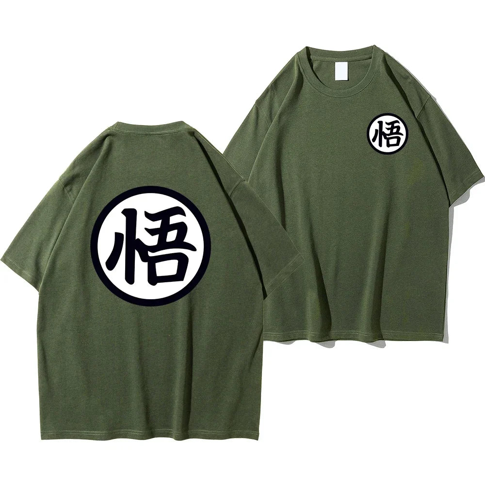 Summer Fashion Anime Son Goku Cosplay T-shirt Cotton Short Sleeve Tops Tee Loose Oversized Casual T Shirts Men Harajuku Clothing