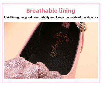 2026 Shiny Bow Stage Elegant Comfortable Catwalk Fashion Spring/summer Students Baby Girls Princess Shoes Cute Kids Sandals