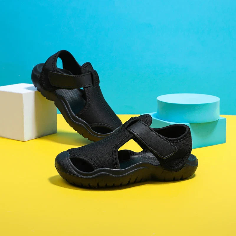 Kids Closed-Toe Sport Sandals Breathable Water Shoes Luxury Non-Slip Summer Beach Shoes Sandals for Toddler Boys Girls