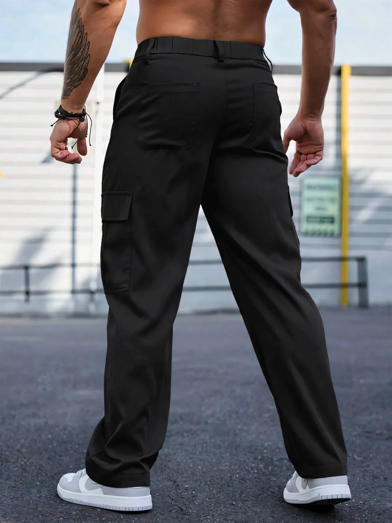 Men's Workwear Pants Wear-Resistant Sports Straight Leg Loose Summer Multi-Pocket Casual Trousers