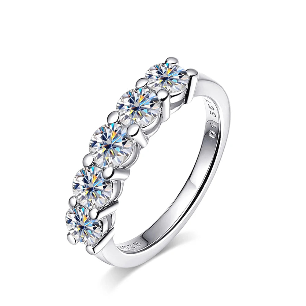 D Color 4mm Moissanite Diamond Rings for Women Classic Match Wedding Eternity Band with GRA s925 Sterling Silver Ring