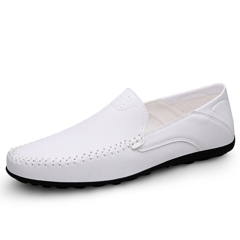 Fashion Men Casual Leather Shoes Luxury Italian Soft Men Loafers Handmade Moccasins Men Breathable Slip on Boat Shoes Plus Size