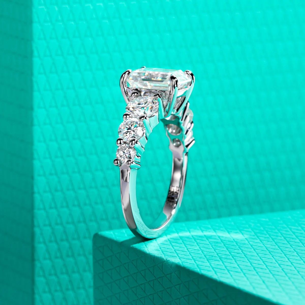 3ct Emerald Cut D Color Moissanite Engagement Ring 925 Sterling Silver Classic Wedding Ring Women Anniversary Gift