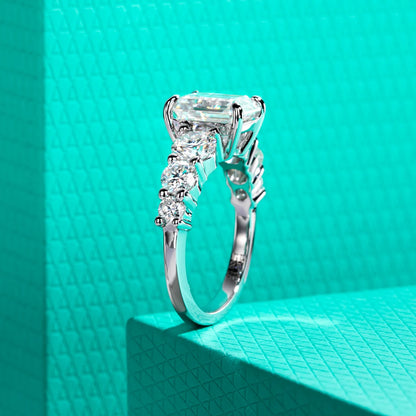 3ct Emerald Cut D Color Moissanite Engagement Ring 925 Sterling Silver Classic Wedding Ring Women Anniversary Gift