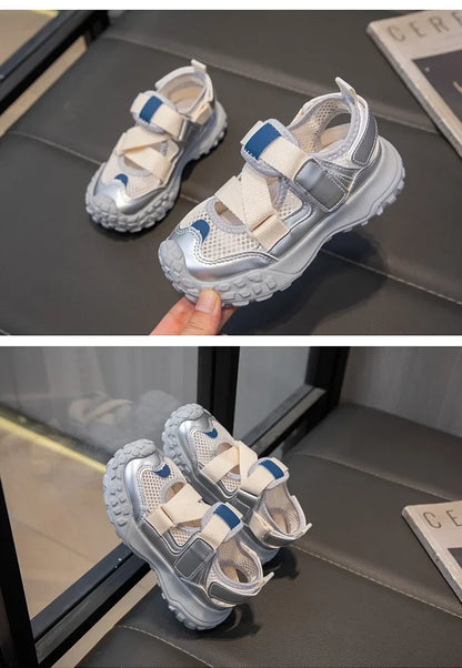 Children Sports Sandals 2024 Summer New Girls Mesh Running Shoes Kids Fashion Versatile Princess Sports Shoes Wear-resistant