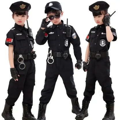 Nieuwe Kinderen Jongens Meisjes Grappige Politieagent Kostuums Kinderen Politie Uniform Cosplay Kleding Pak Halloween Party