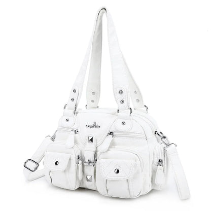 Vintage Bag Women Small Handbags Satchel Top-handle Handbag PU Shoulder Bag Dumpling Pack Multi-pockets Shoulder Bags