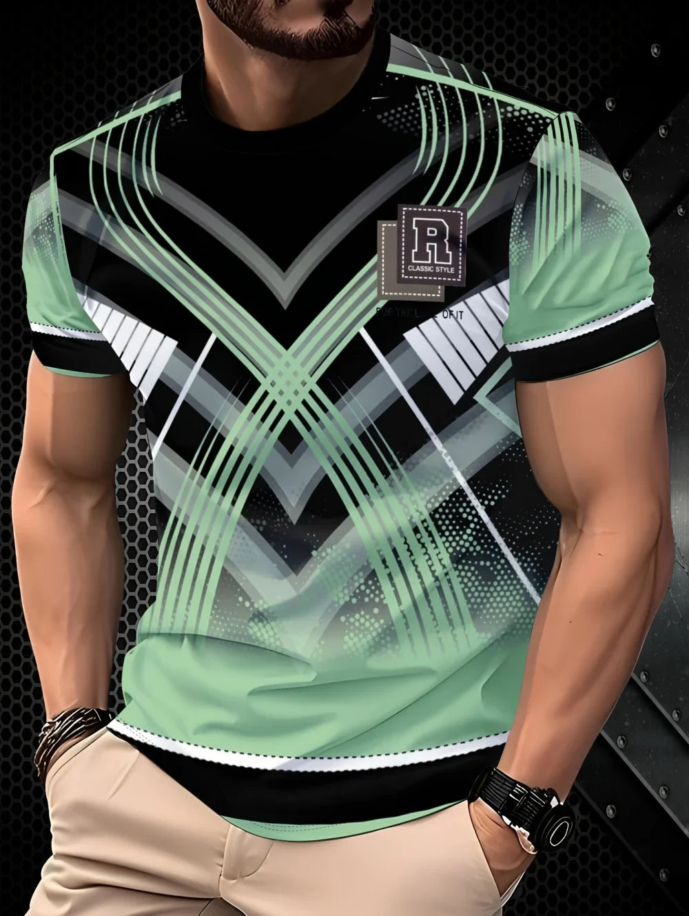 Plus Size Men's 3D Print T-Shirt Summer Casual Round Neck Short Sleeved Top Running Fitness Exercise High-End T-Shirts for Men