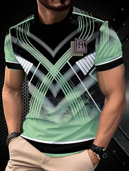 Plus Size Men's 3D Print T-Shirt Summer Casual Round Neck Short Sleeved Top Running Fitness Exercise High-End T-Shirts for Men