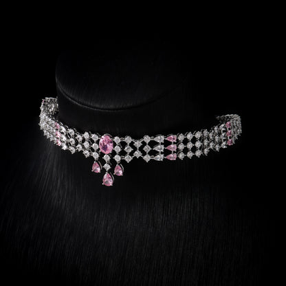 Choker Necklace Sets for Women Cubic Zirconia Bridal Jewellery Set Dubai Saudi Party Engagement Accessory