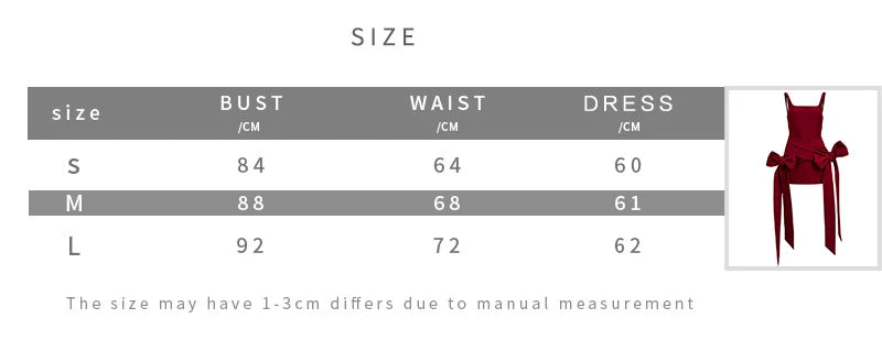 Fashion Red Bowknot Mini Dress Straps Square Collar Sleeveless Backless Vintage Cute Ladies Slim Party Short A-line Dresses