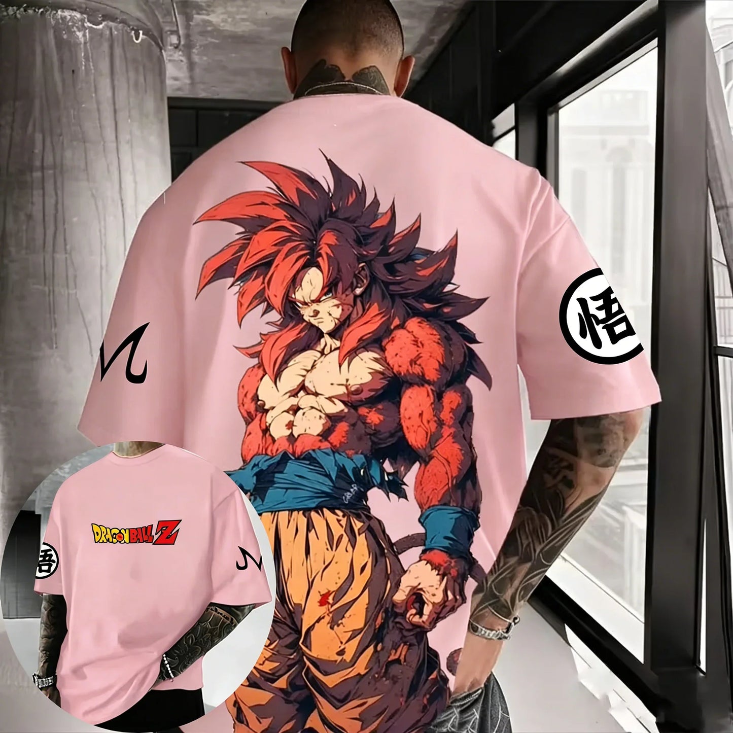 Anime Cotton T-shirt Summer New Super Saiyan 4 Printed Men and Women Street Hip Hop Casual Short Sleeve Top