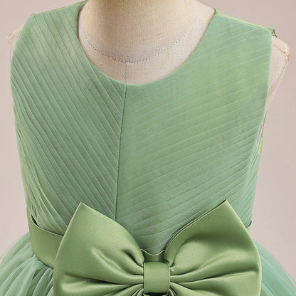 Teen Girls Luxury Big Bow Evening Gown Wedding Bridesmaid Party Dress For Girl Kids Sequin Princess Birthday Dresses Summer Wear