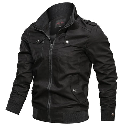 Men’s military bomber jacket, windproof autumn winter casual outdoor coat, plus size M–5XL