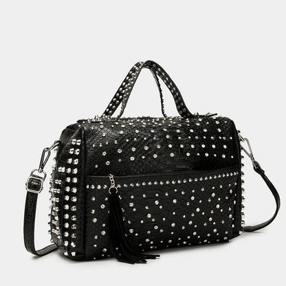 Women's bag luxury designer purses and handbags Shoulder bags vintage Rivet tote bag for women Large capacity travel bag purse