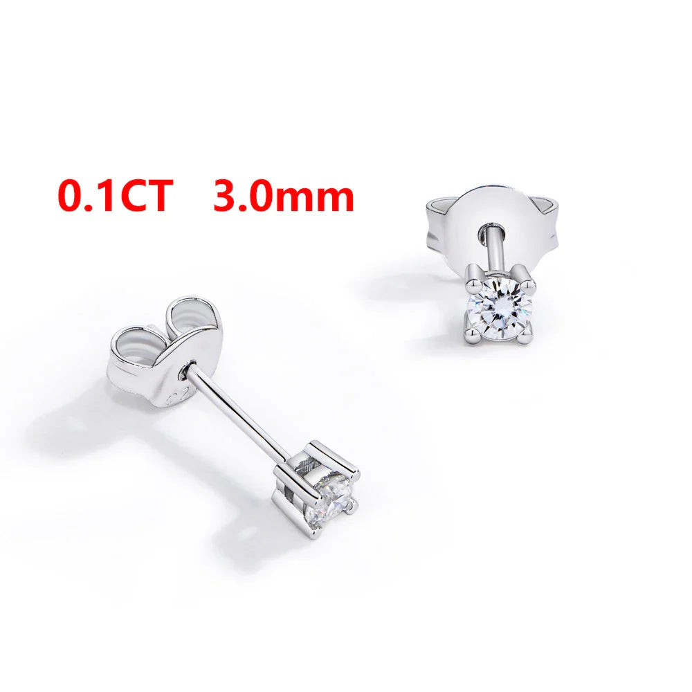 D VVS1 Moissanite Four Claw Earrings For Women Man S925 Sterling Silver Sparkling Wedding Jewelry Shipping from the USA