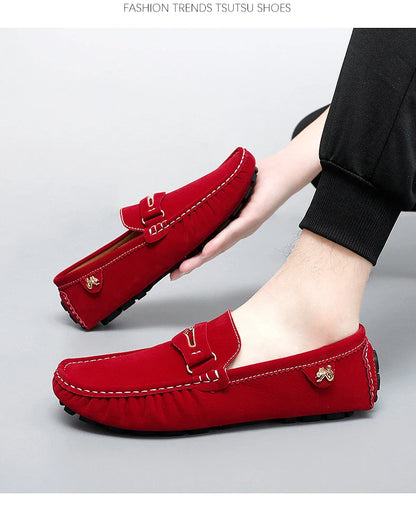 48 Extra Large Size Frosted Couple Style Halloween Gift 2025 Autumn New Beanie Shoes British Style Slip-On Lazy Men's Shoes Driving Lightweight Non-Slip Casual Leather Shoes