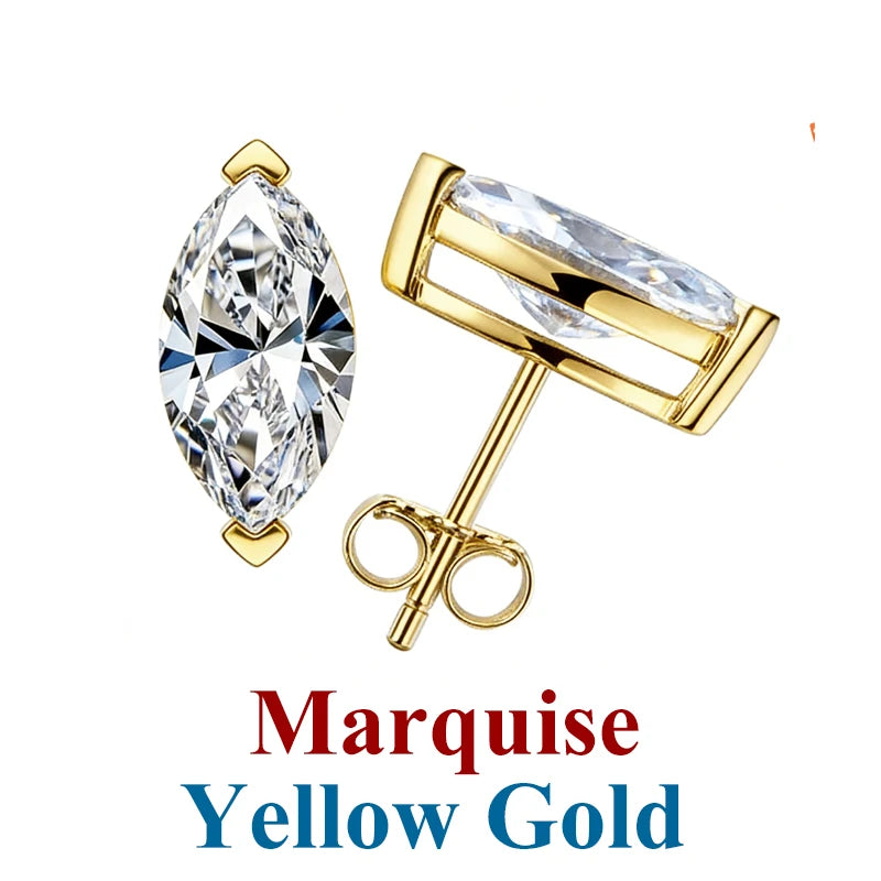 0.5-2ct Moissanite Diamond Stud Earrings for Women Original 925 Sterling Silver Lady's Moissanite Earring New 2026