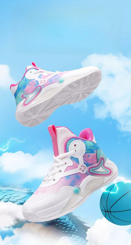 Children Basketball Shoes Breathable Mesh Boys Girls Fashion Sneakers School Sport Shoes Kids Casual Trainers Outdoor Athletic