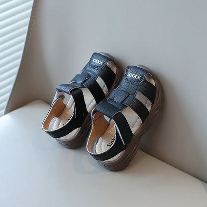 Summer Sport Sandals For Children PU Leather Vintage Boy's Sandals Soft-soled Anti-slippery Kid's Sandals Fashion Summer Shoes