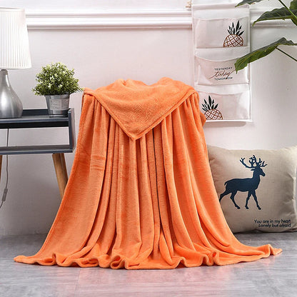 Solid Color Flannel Blanket Soft Warm Coral Fleece Velvet Blanket Winter Sheet Sofa Office Air Conditioning Yoga Nap Blanket