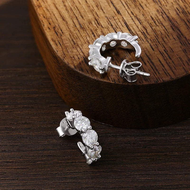 D VVS1 Moissanite Earring s925 Sterling Silver Plated 18k White Gold Fine Jewelry with GRA Wedding Earrings for Women