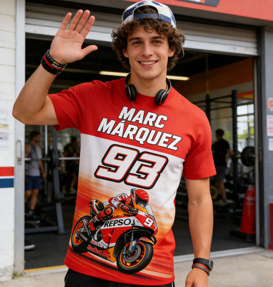 Honda 93 Racing Car Repsol Motogp Legendary Driver Peripheral Short Sleeved Quick Drying Breathable Men's Round Neck T-Shirt