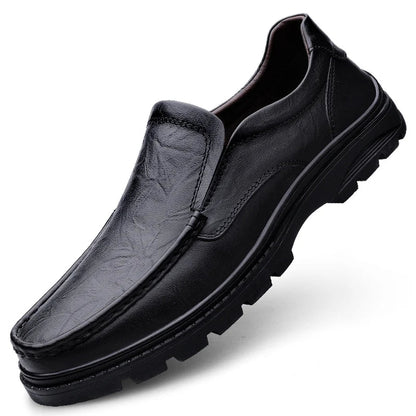 2025 New Summer Leather Shoes, Soft-soled Height-increasing Commuting and Patrol Shoes, High-end Handmade Leather Shoes for Men