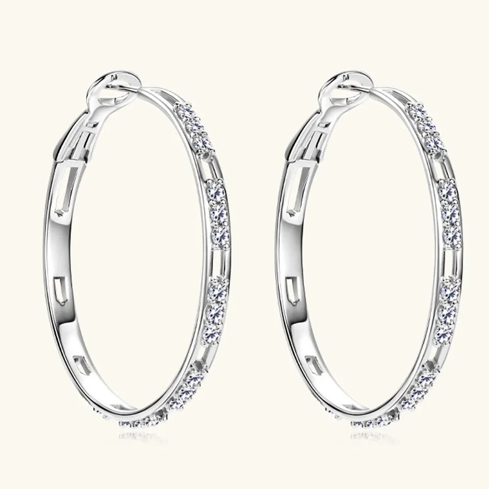 D VVS1 Hoop Moissanite Earring Diamond GRA 100% s925 Sterling Silver Plated 18k Wedding Earrings for Women Jewelry Gift