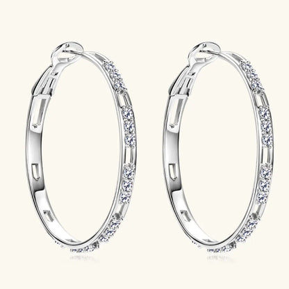 D VVS1 Hoop Moissanite Earring Diamond GRA 100% s925 Sterling Silver Plated 18k Wedding Earrings for Women Jewelry Gift