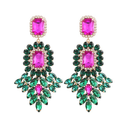 New Crystal Dangle Earrings For Women Rhinestone Earrings Weddings Ladies Party Fashion Jewelry Accessories Wholesale Gifts