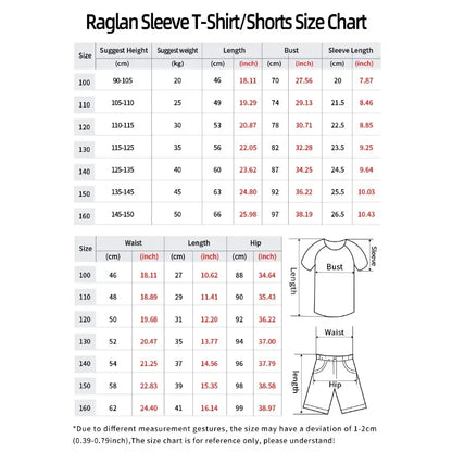 One Piece Boy Girl T-shirt Set Cartoon Tees Anime Letter Print Children Cotton Short Sleeves Shorts 2pcs Set Kids Summer Clothes