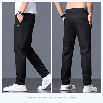 2025 Spring Thin Brand Men's Lyocell Pants Casual Business Straight Elastic Waist Comfortable Trousers Pants for Male