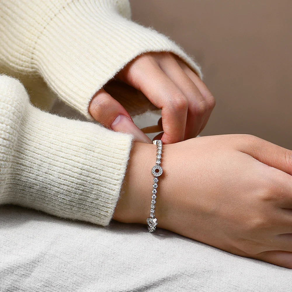 DVVS1 Moissanite Bracelet S925 Sterling Silver Adjustable tennis bracelet For Women Engagement Party Jewelry Gifts 24cm