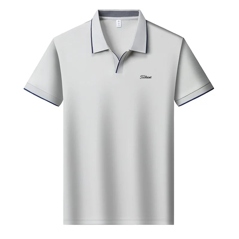 New Brand Men's Summer Short Sleeve Polo Shirt Lapel Exquisite Print Short Sleeve T-Shirt Fashion Casual Business Men's Clothing