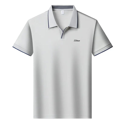 New Brand Men's Summer Short Sleeve Polo Shirt Lapel Exquisite Print Short Sleeve T-Shirt Fashion Casual Business Men's Clothing