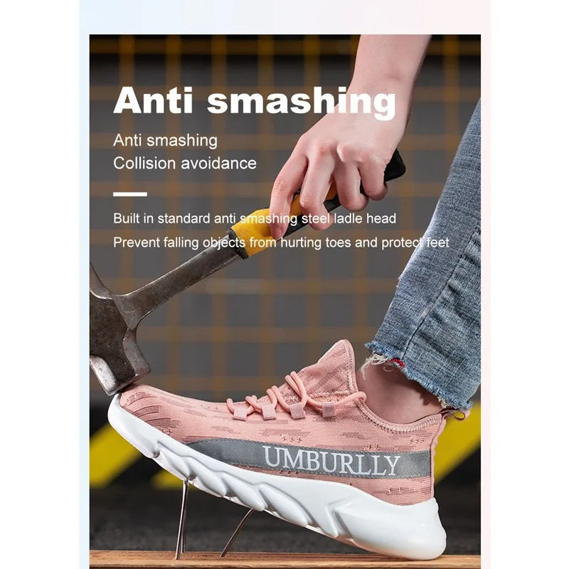 Women's Labor Protection Shoes Anti-Smashing Anti-Piercing Lightweight Breathable Durable Comfortable Work Shoes