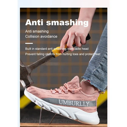 Women's Labor Protection Shoes Anti-Smashing Anti-Piercing Lightweight Breathable Durable Comfortable Work Shoes