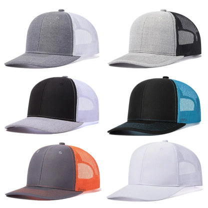 Unisex Cap Slight Curved Brim Style Trucker Hat  Men & Women Casual Outdoor Breathable Summer Cap