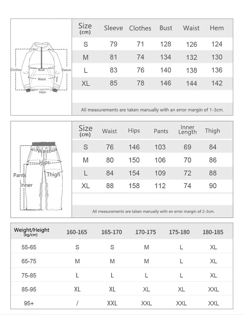 2025 Women's & Men's Slim Fit Ski Suit Set - Thermal Insulated Waterproof Snowboard Jacket & Pants for Outdoor Sports