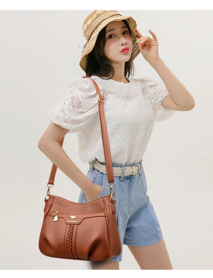 Genuine High Quality Soft Leather Women's Handbag Trend Designer Female Crossbody Bag Casual Shoulder Messenger Handbags 2024