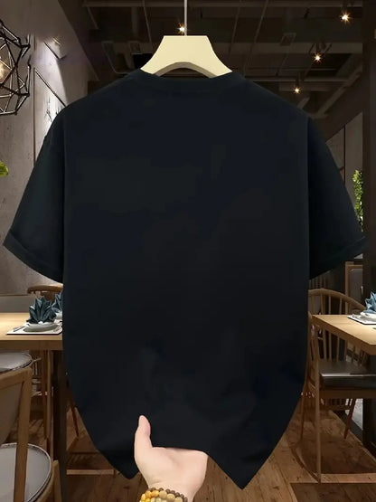 Mens Summer Short-sleeved T-shirt with A New York Pattern and A Casual Round-neck Design Suitable for Trendy Casual Outfits