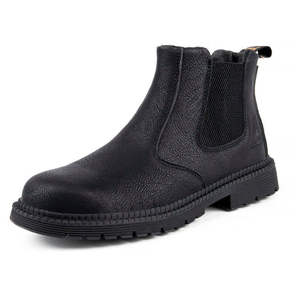 Waterproof Work Men Safety Boots Leather Boots Indestructible Male Work Shoes Men Winter Boots Safety Shoes With Steel Toe Shoe