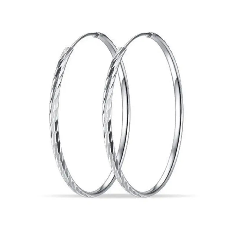 925 Sterling Silver Hoop Earrings For Women 18K Gold Plated Jewelry Dazzling Women's Hoops Earrings Christmas Gifts